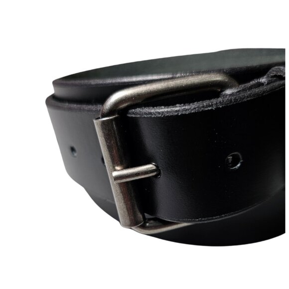 Men's Full Grain American 100% Steer Hide Leather Black Belt 1 1/2" width, USA - Picture 6 of 8